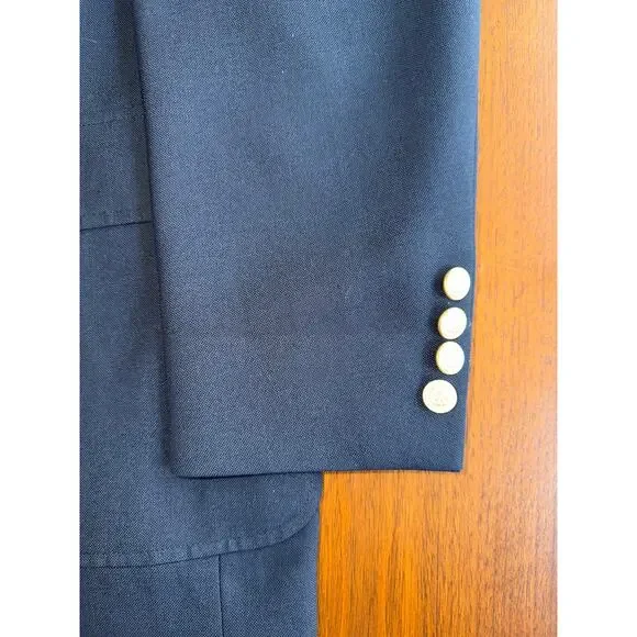 Vintage Regent Clothes Navy Hopsack Blazer for George Gibson's 44R - Picture 6 of 7